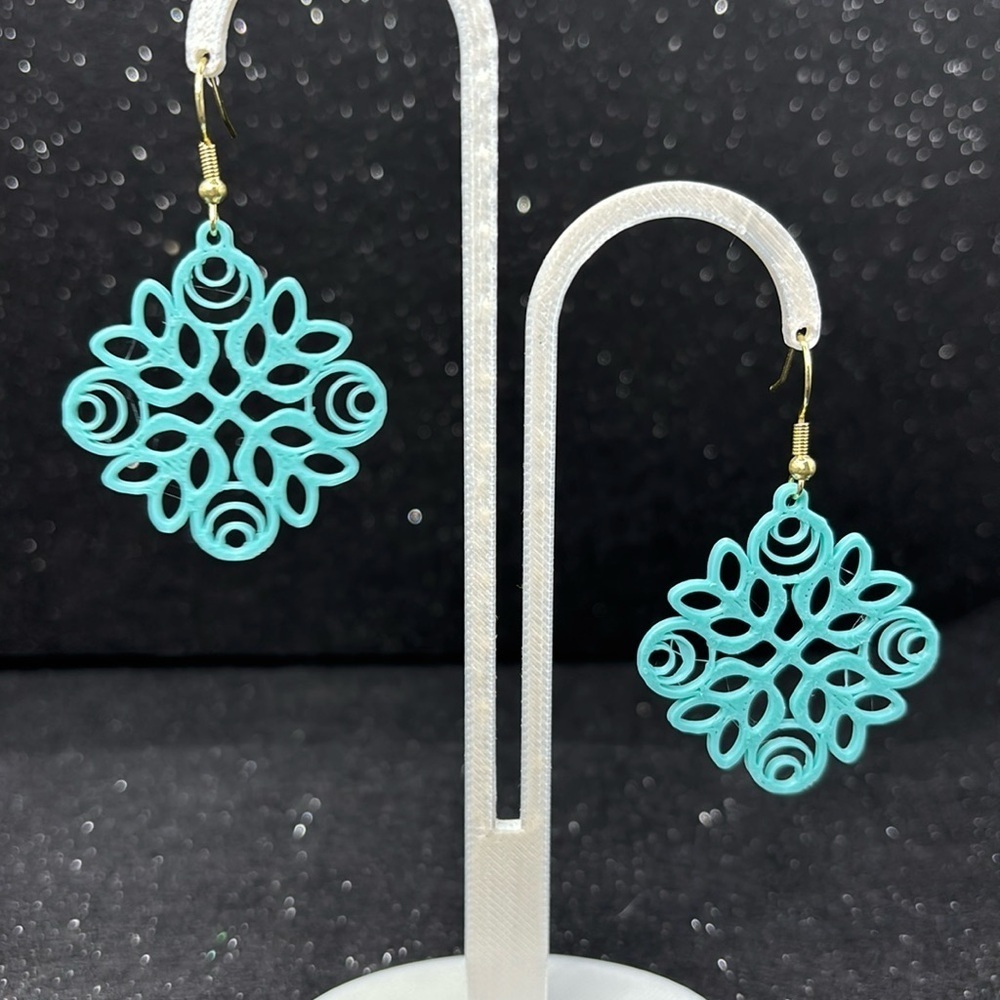The Bloom Drop Aqua Earrings - Picture 5 of 5